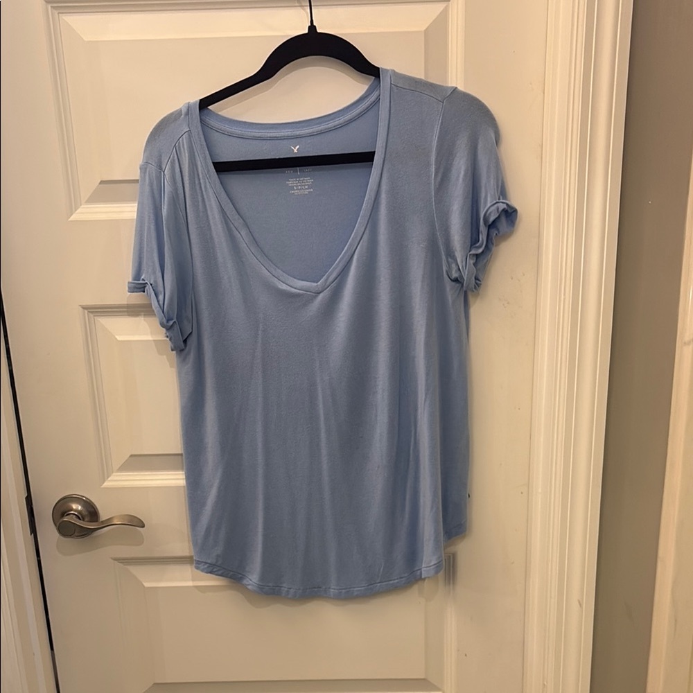 American Eagle Outfitters Blue Relaxed Fit Short Sleeve Tee
